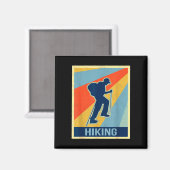 Wandelen vintage retro stijl magneet (Voorkant / Achterkant)