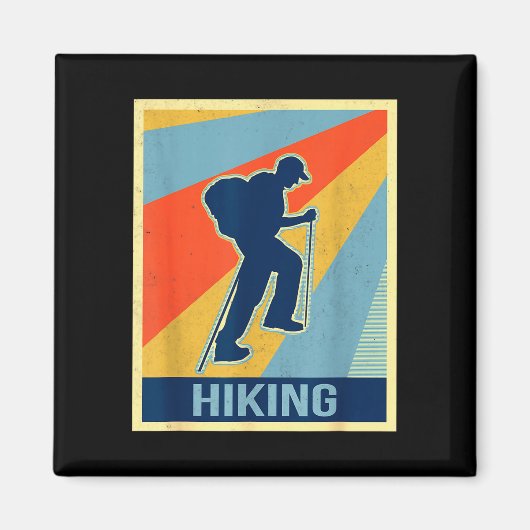 Wandelen vintage retro stijl magneet (Voorkant)