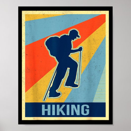 Wandelen vintage retro stijl  poster (Voorkant)