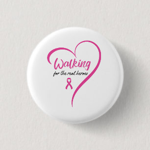 Wandelen voor de echte helden ronde button 3,2 cm