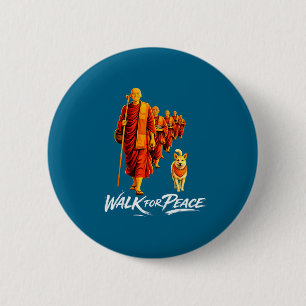 Wandelen voor vrede zen boeddhistische monniken al ronde button 5,7 cm
