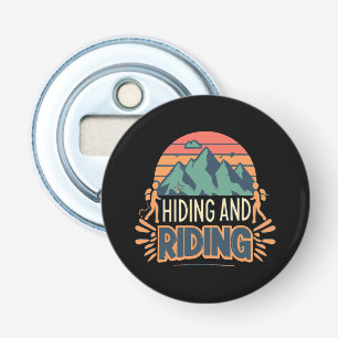Wandelen waar reizen avonturen worden button flesopener
