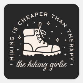 Wandelen wandelaar wandelpad liefhebbers meisje gr vierkante sticker