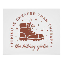 Wandelen wandelschoenen girly retro bruin esthetie perfect poster