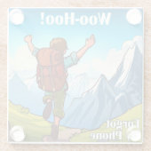 Wandelen Woo-Hoo Mijn telefoon vergeten Glazen Onderzetter (Achterkant)