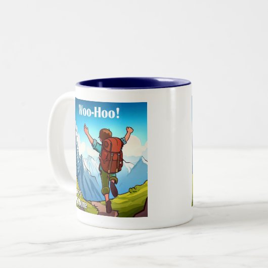 Wandelen Woo-Hoo Mijn telefoon vergeten Tweekleurige Koffiemok (Voorkant links)