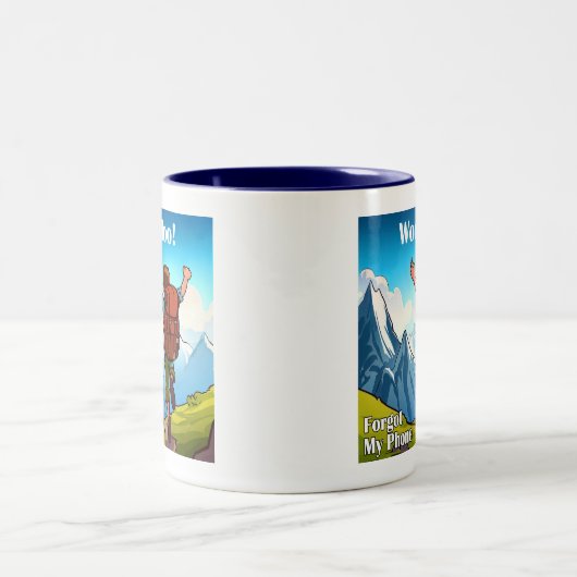 Wandelen Woo-Hoo Mijn telefoon vergeten Tweekleurige Koffiemok (Center)