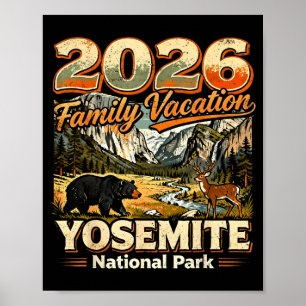 Wandelen yosemite national park 2026 familie vakan poster