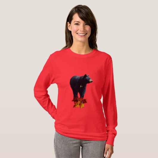Wandelen Zwart Beer Dierenvriend Shirt (Voorkant volledig)