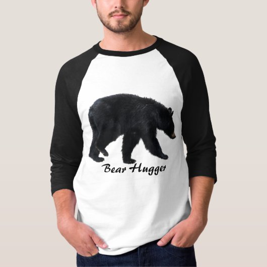 Wandelen Zwart Beer Dierenvriend Shirt (Voorkant)
