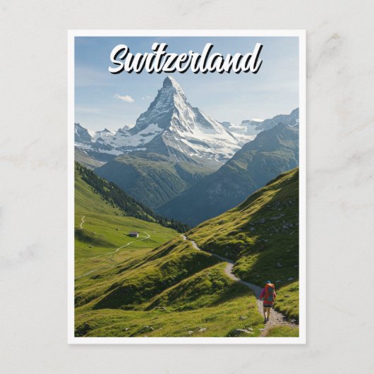Wandelen Zwitserland Matterhorn Briefkaart (Voorkant)