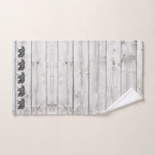 Wandelend Beer Grijze houten patroondoekset Bad Handdoek (Handdoek)