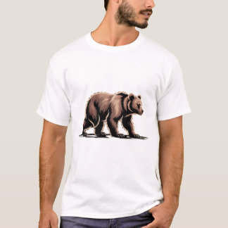 Wandelend bruin beer illustratie t shirten t-shirt