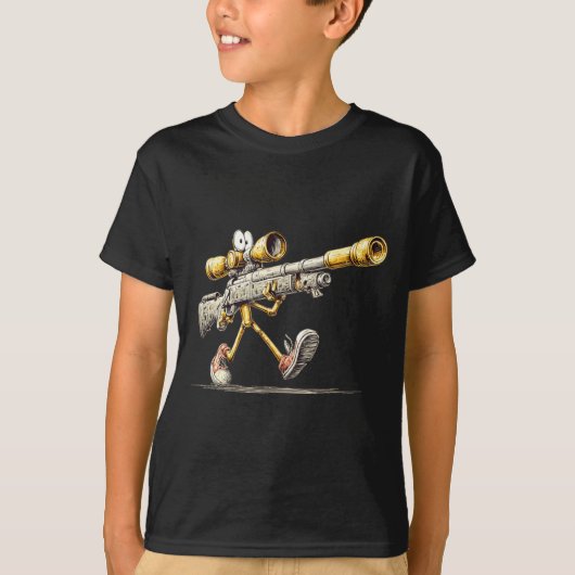 Wandelend geweerkostuum voor precisieschutter t-shirt (Voorkant)