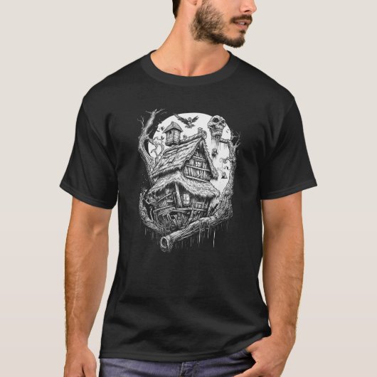Wandelend Huis op Kippengaas Slavische folklore B T-shirt (Voorkant)