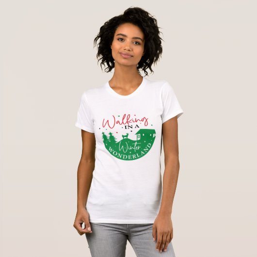 Wandelend in een winter Wonderland T-shirt (Voorkant volledig)