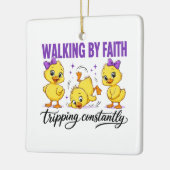 Wandelend in geloof eend ornament (Links)