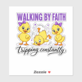 Wandelend in het geloof Eenden Sticker 