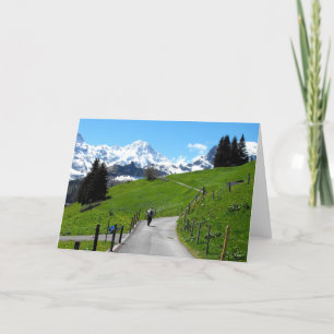 Wandelend in Murren Feestdagen Kaart