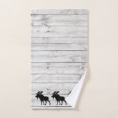 Wandelend Moose Grey Wood Pattern Bath Towel Set Bad Handdoek (Handdoek)