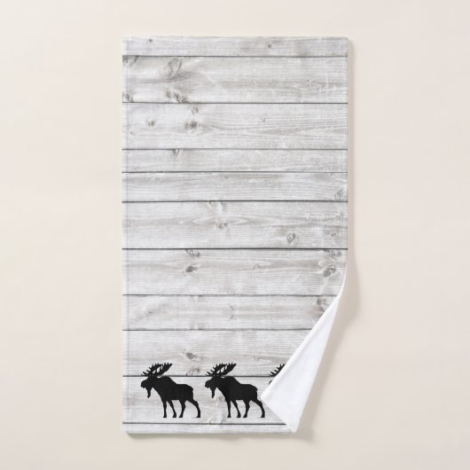 Wandelend Moose Grey Wood Pattern Bath Towel Set Bad Handdoek (Handdoek)