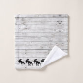 Wandelend Moose Grey Wood Pattern Bath Towel Set Bad Handdoek (Wasdoekje)