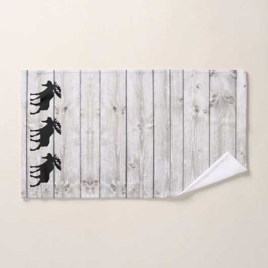 Wandelend Moose Grey Wood Pattern Bath Towel Set Bad Handdoek (Handdoek)
