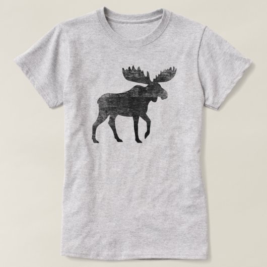Wandelend Moose Silhouette Weathered Faded Style T-shirt (Design voorkant)
