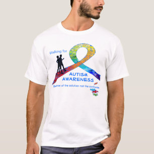 Wandelend voor Autism Awareness Rainbow Ribbon Des T-shirt