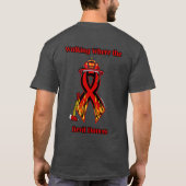 Wandelend waar de duivel.. brandweerman.. t-shirt (Achterkant)