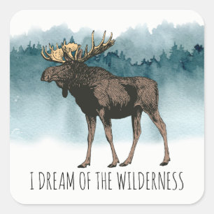 Wandelende Beer Dream of the Wilderness Square Sti Vierkante Sticker