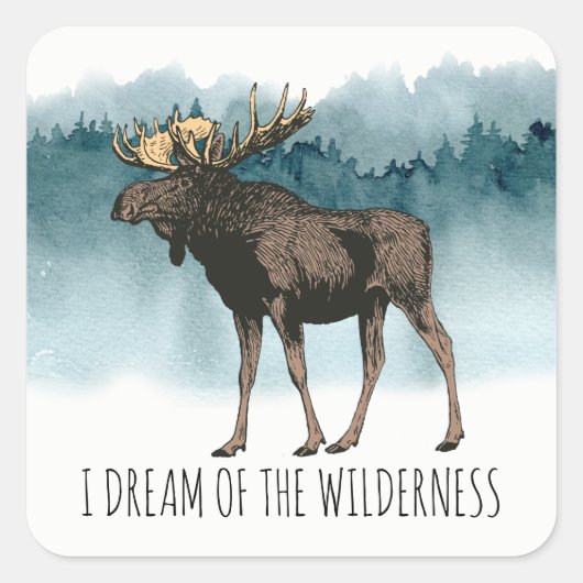 Wandelende Beer Dream of the Wilderness Square Sti Vierkante Sticker (Voorkant)
