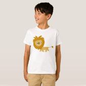 Wandelende Cartoon Leeuw Kinderen T-shirt (Voorkant volledig)