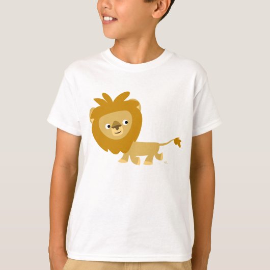 Wandelende Cartoon Leeuw Kinderen T-shirt (Voorkant)