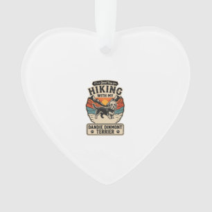 Wandelende Dandie Dinmont Terrier Hond Berg Zonson Ornament
