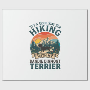 Wandelende Dandie Dinmont Terrier Hond Bergen Zons Cadeaupapier