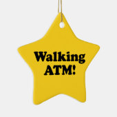 Wandelende geldautomaat. keramisch ornament (Rechts)