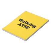 Wandelende geldautomaat. notitieblok (Linkerzijde)