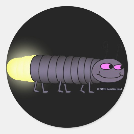 Wandelende Glowworm Sticker (Voorkant)