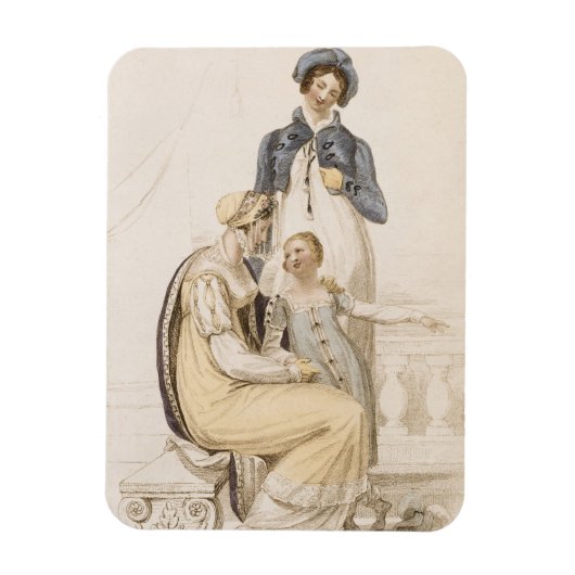 Wandelende jurken, mode bord van Ackermann's Re Magneet (Verticaal)