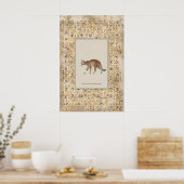 Wandelende Kat Illustratie Poster Kalm Kat Kunstpr (Keuken)