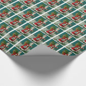 Wandelende Kerstman Cadeaupapier (Hoek)