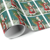 Wandelende Kerstman Cadeaupapier (Rol Hoek)