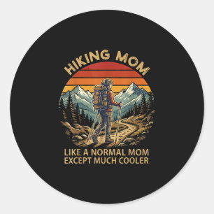 Wandelende moeder als een normale moeder wandelaar ronde sticker