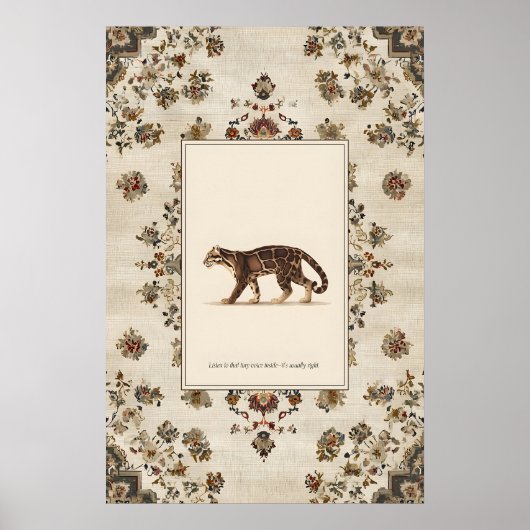 Wandelende Nevelpanter Poster Print  Neutral (Voorkant)
