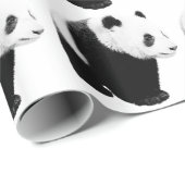 Wandelende Panda Kunstwerk Kerst Inpakpapier (Rol Hoek)