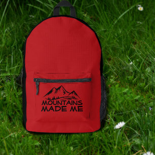 Wandelende rode rugzak met grappige wandelpadcitaa