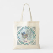 wandelende Snowman canvas tassen (Achterkant)