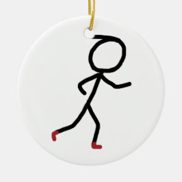 Wandelende Stickman Keramisch Ornament