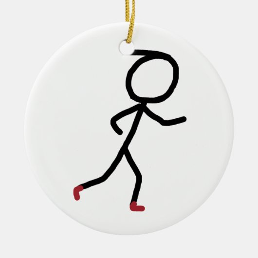 Wandelende Stickman Keramisch Ornament (Voorkant)